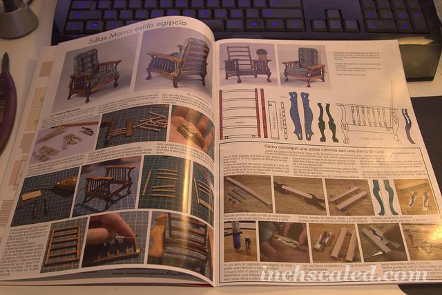 My tutorial on Morris Chairs in Miniaturas magazine