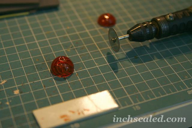 Cutting glass bead for dollhouse chandelier